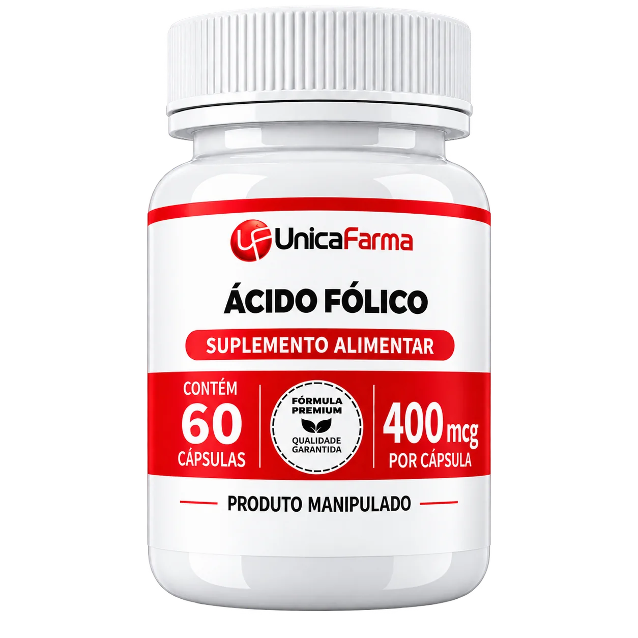 Ácido Fólico 400mcg - 60 Cápsulas